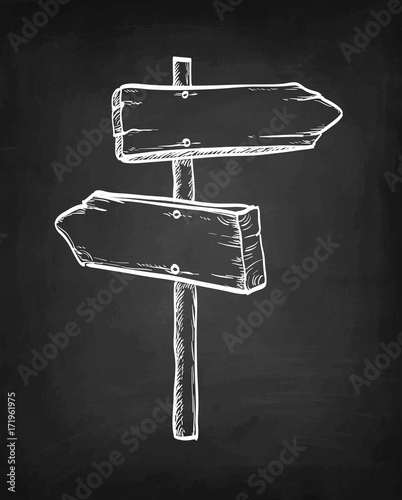 Chalk sketch of signpost