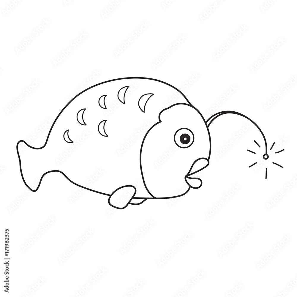 Fish, children's coloring page