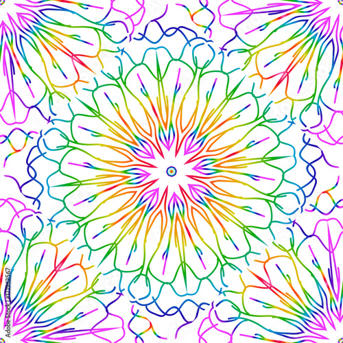 bright holiday seamless background with floral design. vector illustration. rainbow color