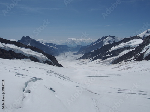 snowy mountain landscape at Jungfraujoch, Switzerland