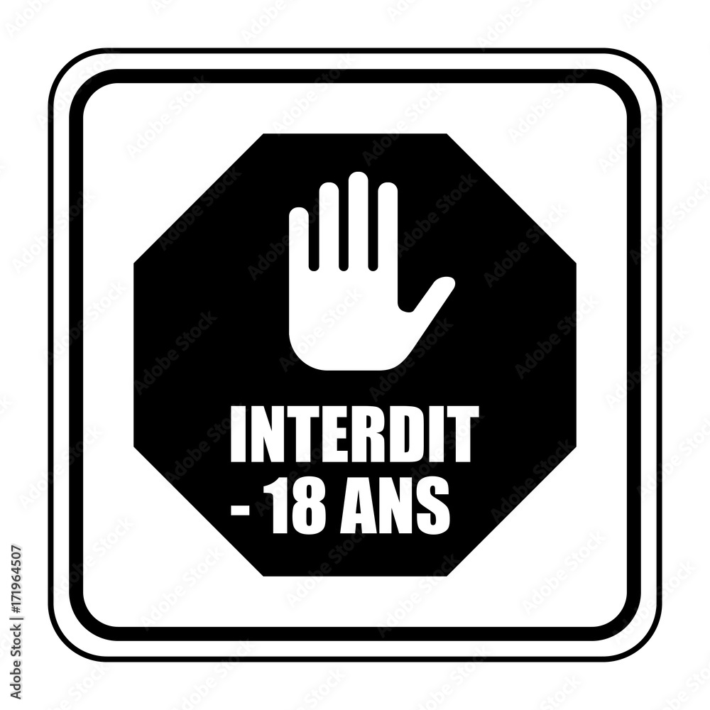 Obraz premium Logo interdit aux mineurs.