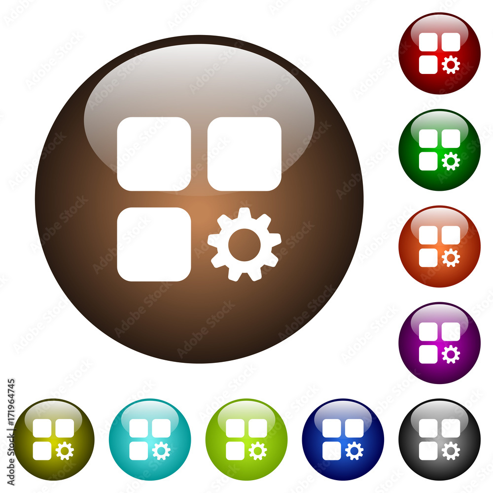 Component settings color glass buttons Component settings color glass buttons
