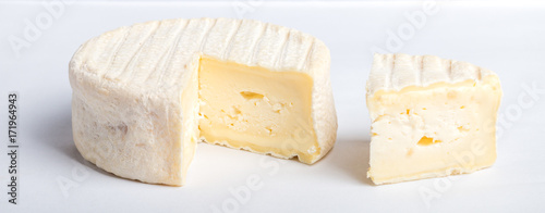 french fresh cheese on a white background