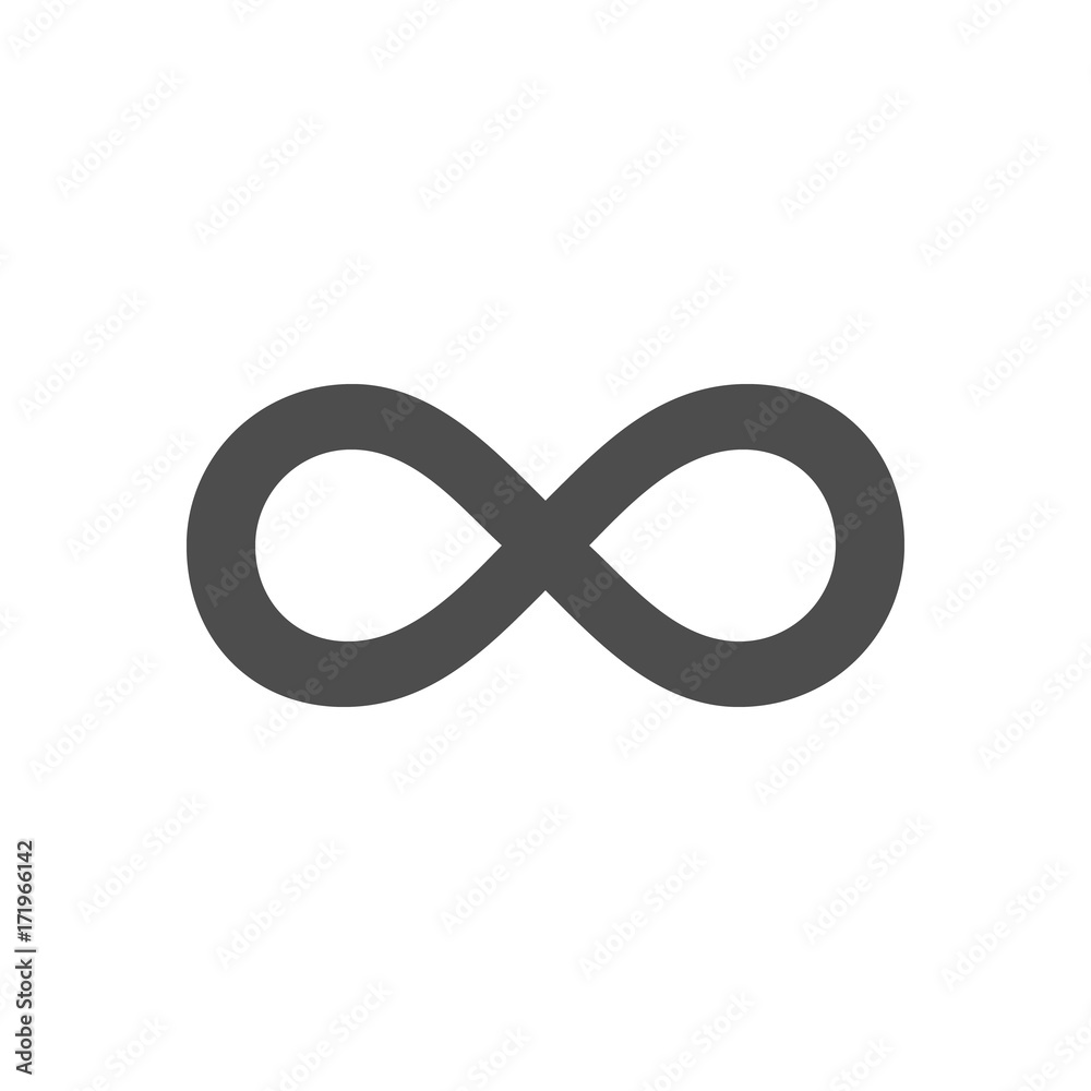 Infinity symbol loop. Figure 8 icon, eternity logo sign in original design, forever eternity knot, number 8 inverted in flat style. Infinity symbol loop. Figure 8 icon, eternity logo sign in original design, forever eternity knot, number 8 inverted in flat style.