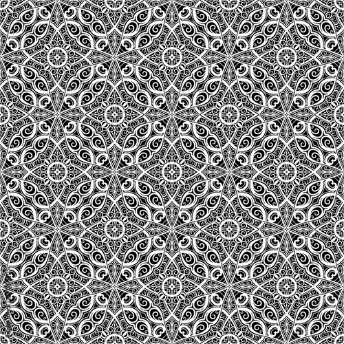 Black and white lace texture, seamless pattern