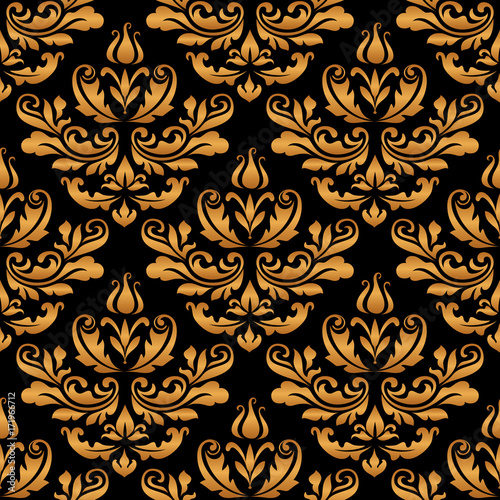 Vintage gold damask pattern