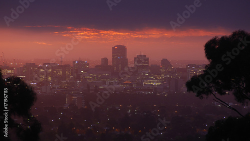 Adelaide skyline at dusk
