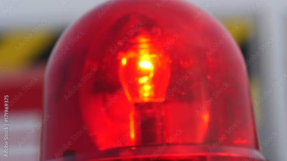 Close up of red flash light. Close up of red flash light.