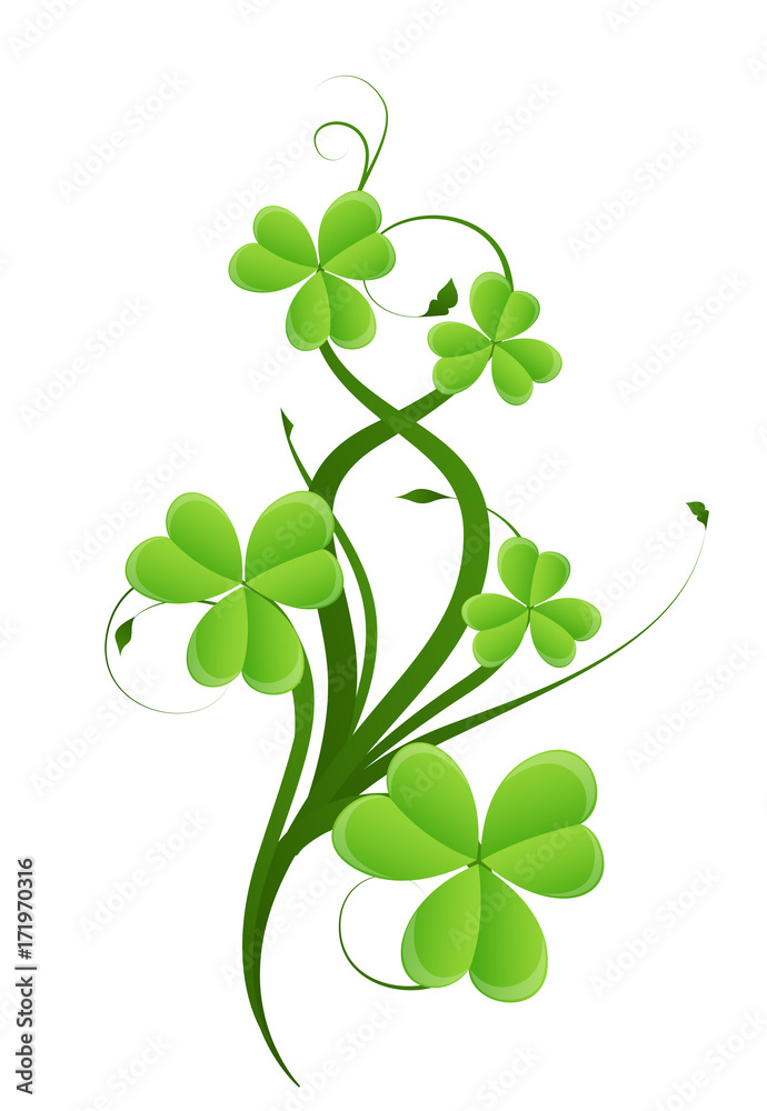 Obraz premium Swirl Shamrock Element
