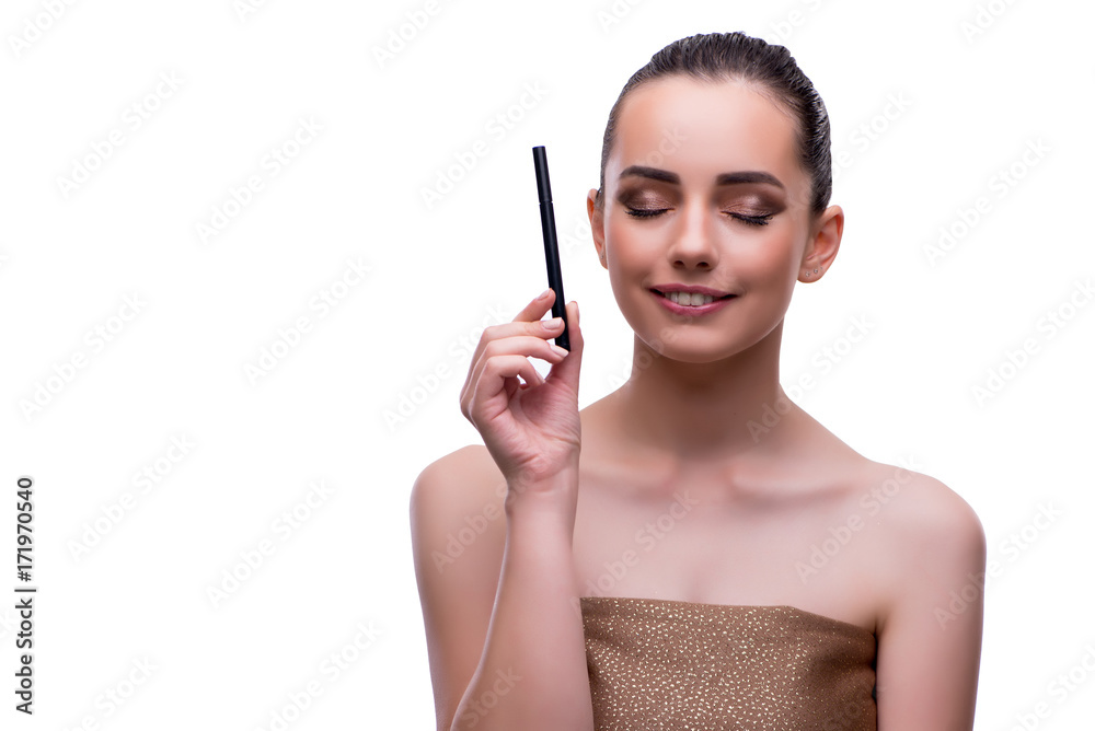 Young beautiful female fashion model with make up Young beautiful female fashion model with make up