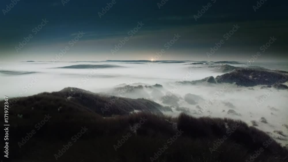 coastal fog at night dissolving timelapse coastal fog at night dissolving timelapse