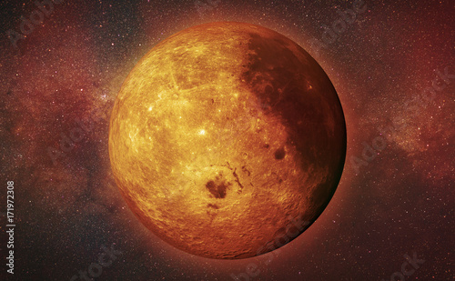 Fototapeta Naklejka Na Ścianę i Meble -  'left' side of the moon from space in a star field