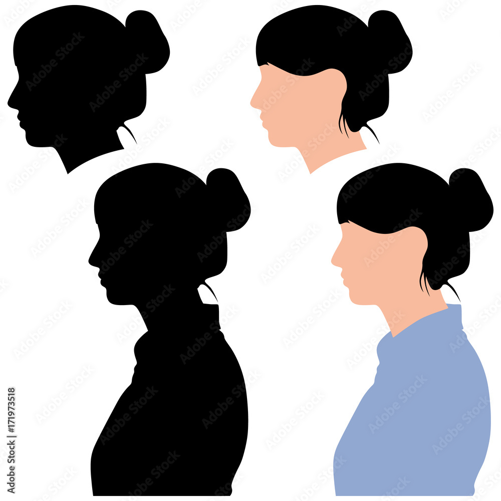 silhouette of a woman in profile