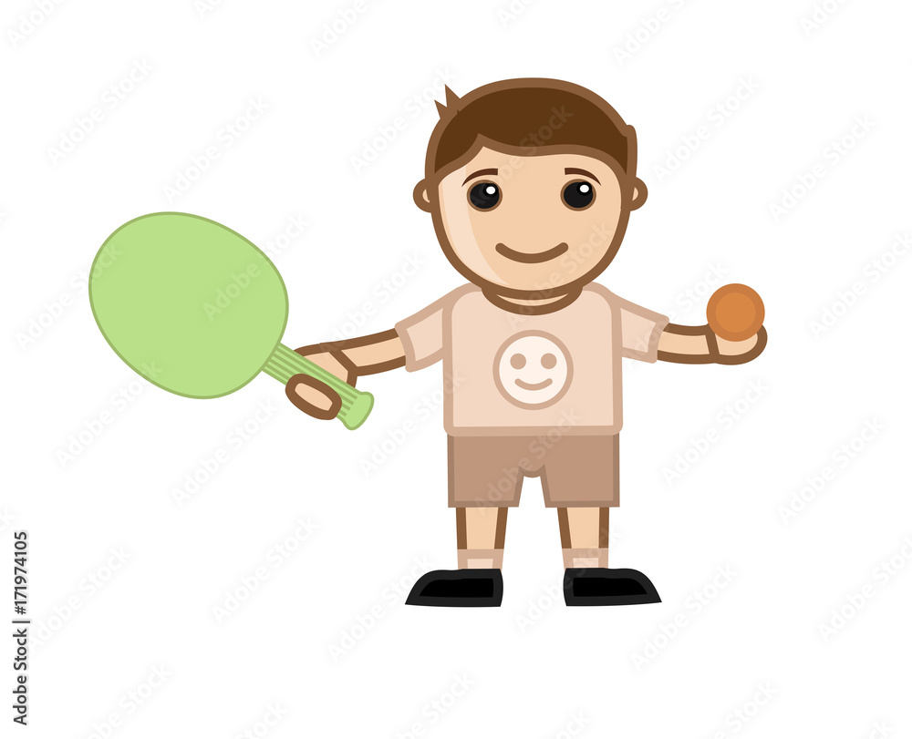 Happy Kid Boy Playing Table Tennis Happy Kid Boy Playing Table Tennis