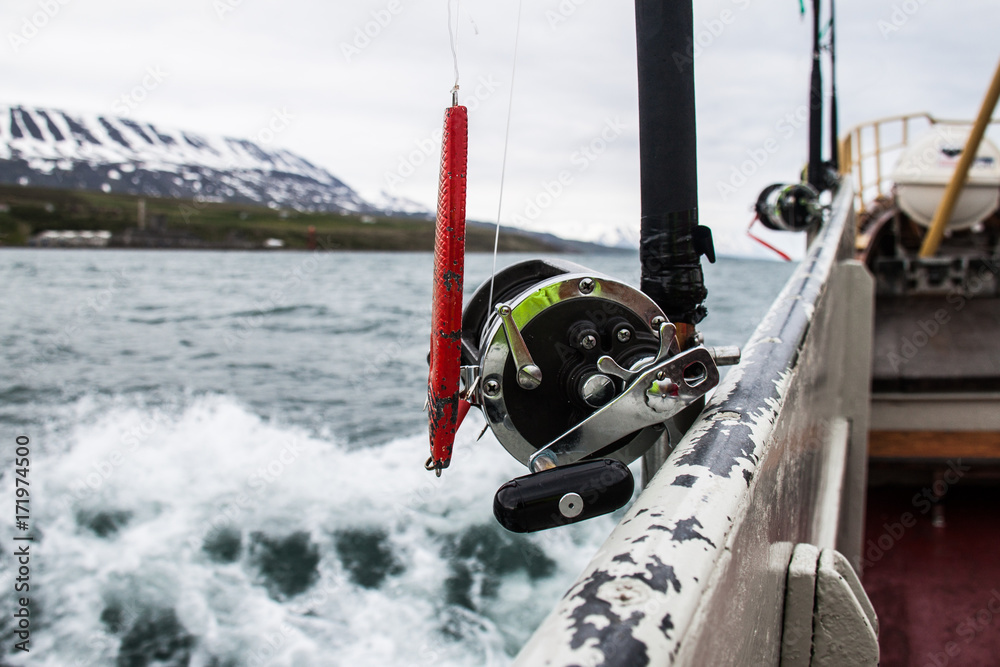 Naklejka premium Fishing Rod in Iceland 
