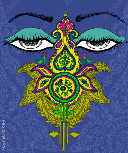 Vector Illustration of Lingam. for Shivratri a Hindu festival of the God Shiva.Om.Color