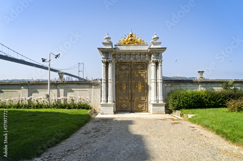 Sea door of the Beylerbeyi palace in Istanbul, Turkey photo