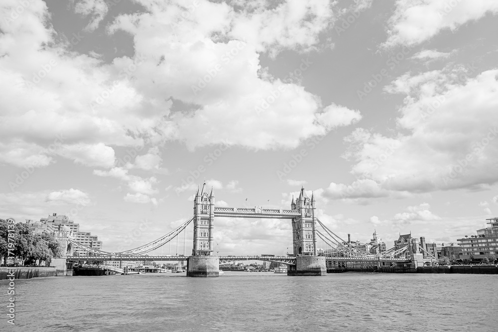 Tower Bridge in London, the UK. View from River Thames