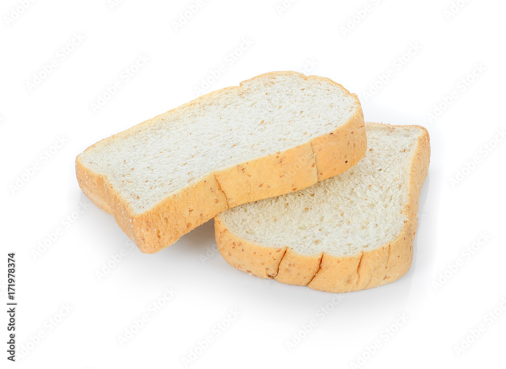 Bread sheets were placed on a white background.