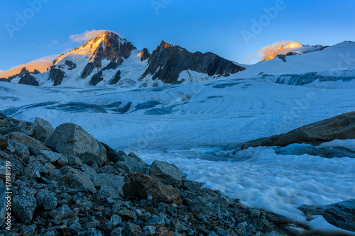 glacier du Tour in sunrise. French Alps