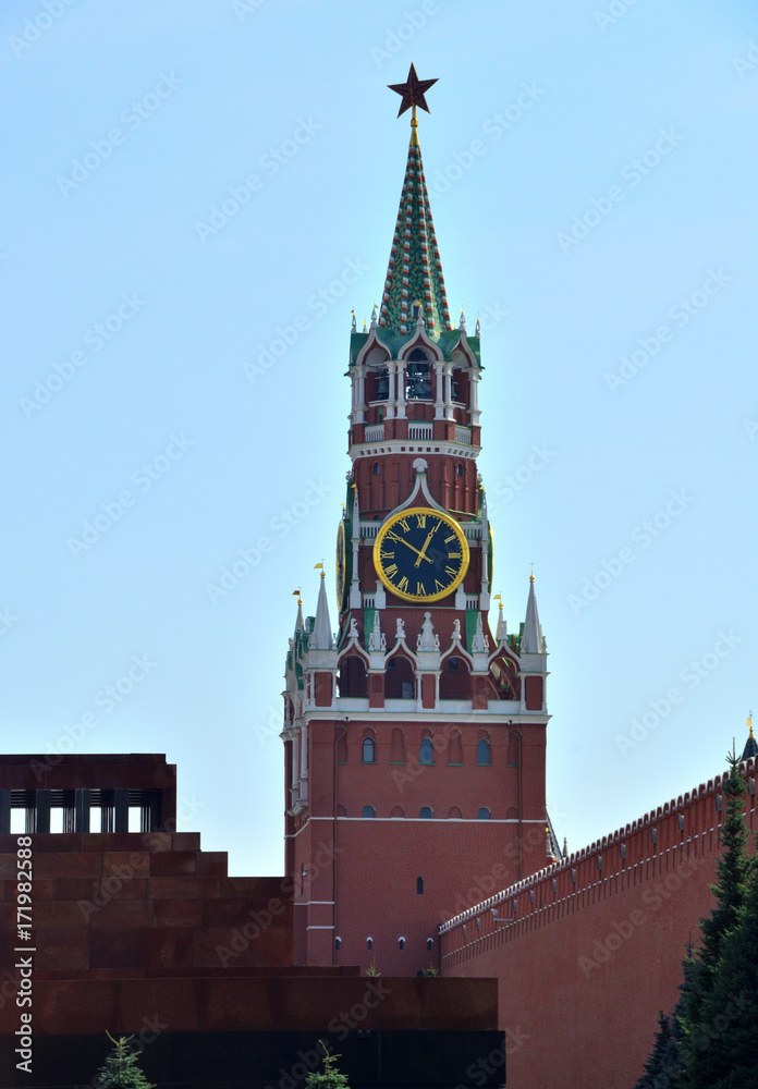 The Kremlin Clock or Kremlin chimes is a historic clock on the Spasskaya Tower of the Moscow Kremlin. Russia The Kremlin Clock or Kremlin chimes is a historic clock on the Spasskaya Tower of the Moscow Kremlin. Russia