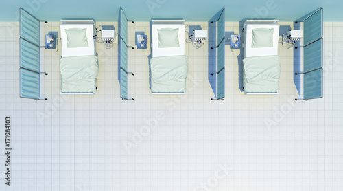 Tableau sur toile hospital beds cabin top view