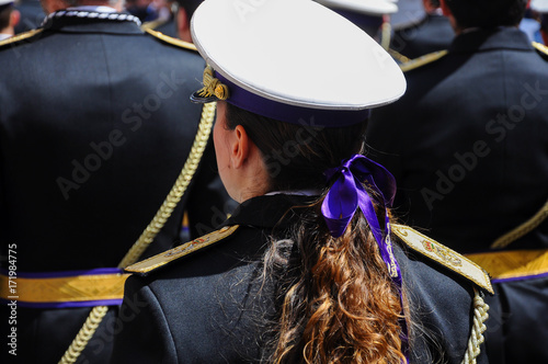 Bild auf Leinwand Banda de música, procesión, Semana Santa, Sevilla (España)