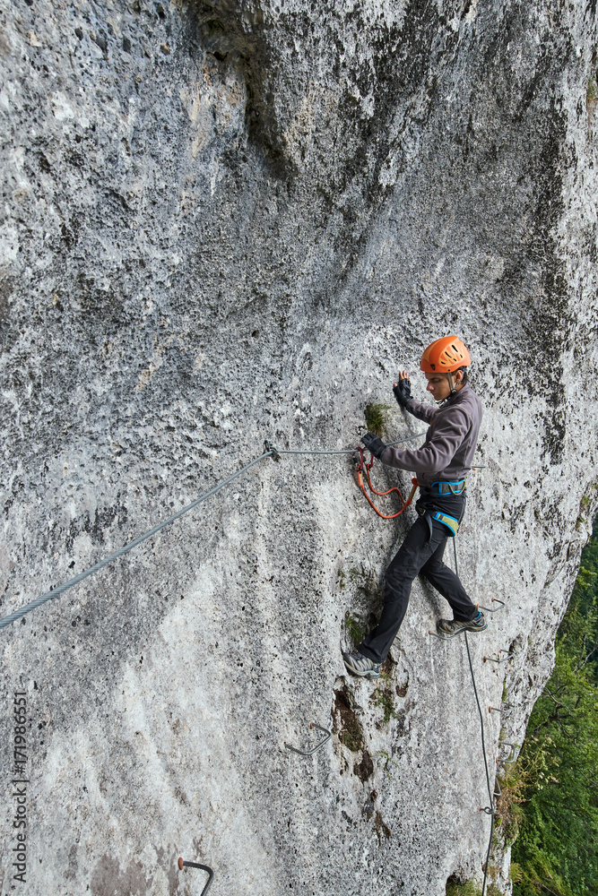 Climbing on via ferrata