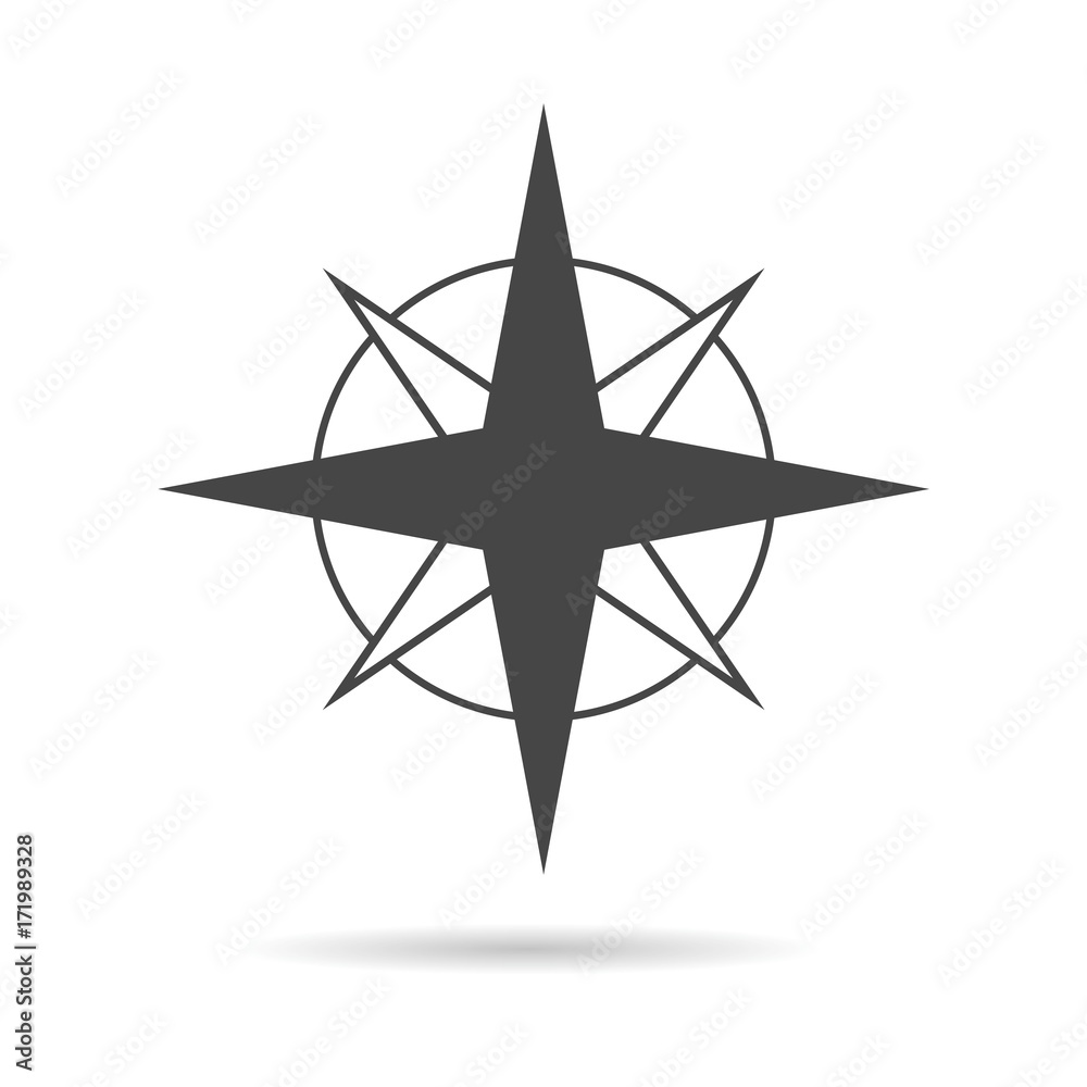 Vector north direction compass icon Vector north direction compass icon