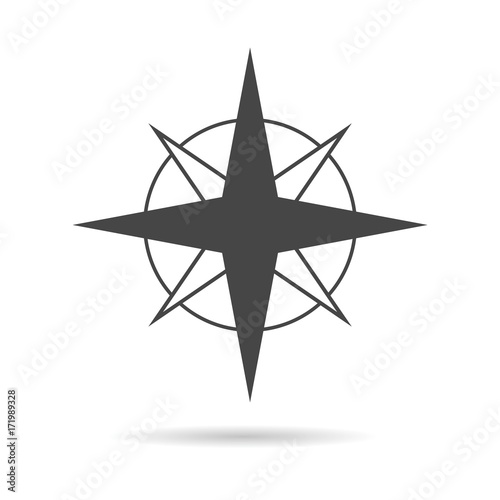 Vector north direction compass icon 