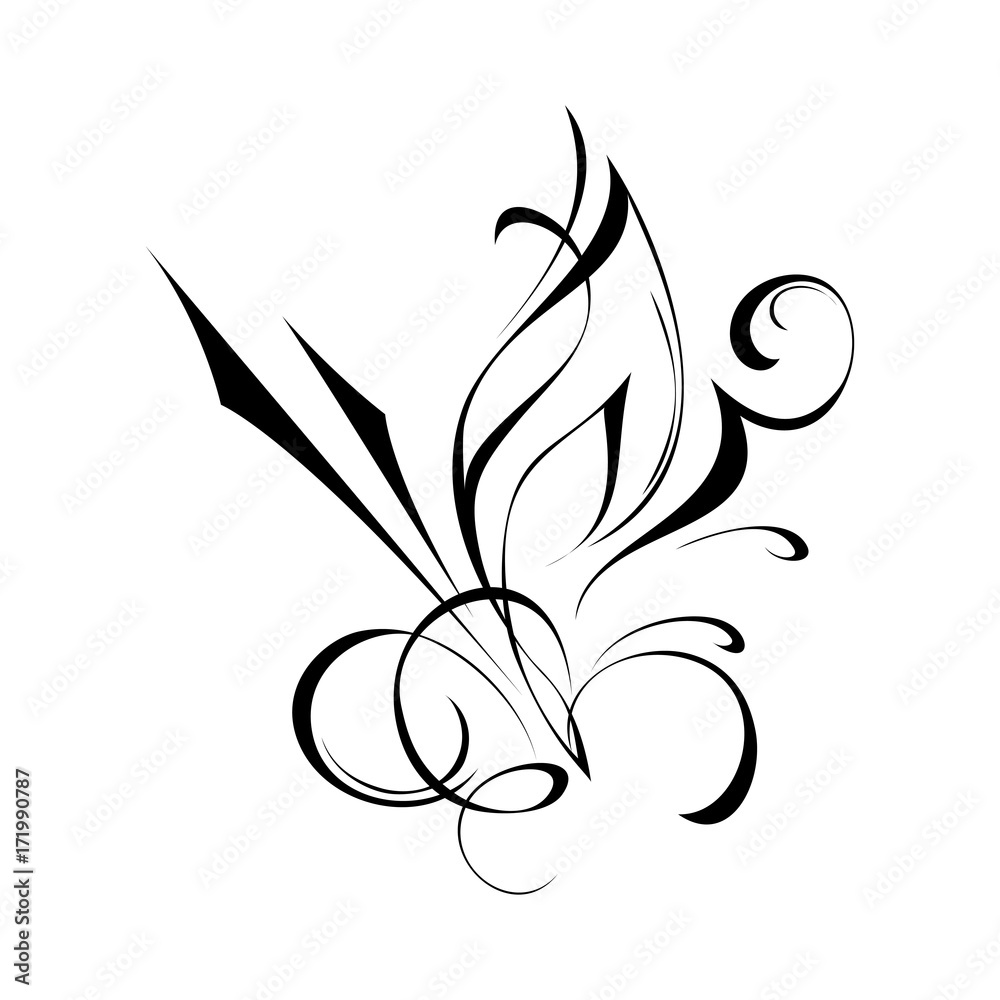 ornament 106. abstract drawing in black lines on a white background ornament 106. abstract drawing in black lines on a white background