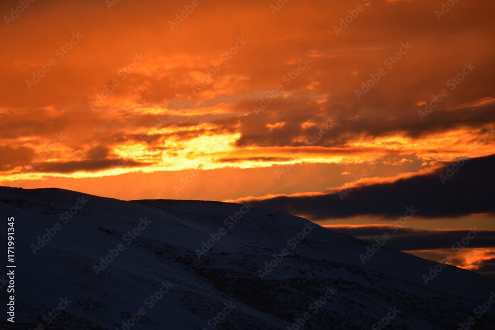 atardecer en sierra nevada, granada atardecer en sierra nevada, granada
