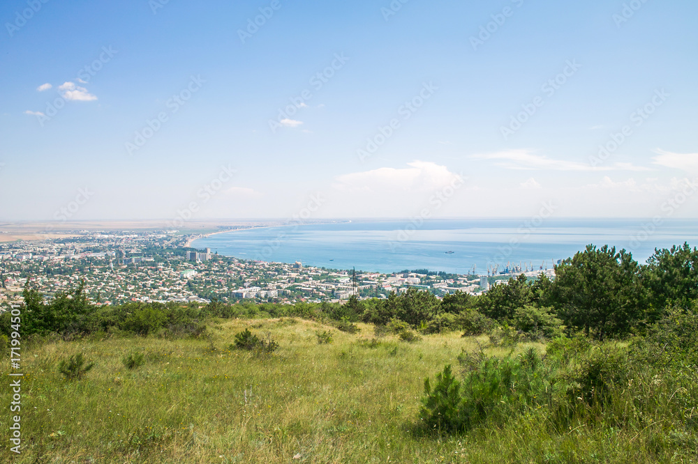 Feodosia city aerial view, Crimea, Russia