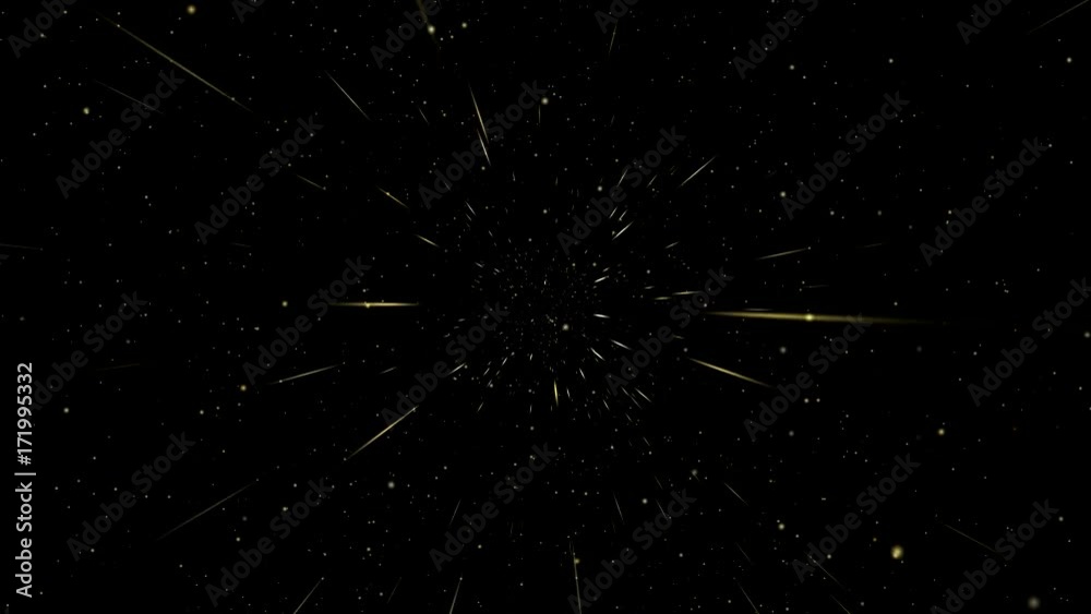 Goldiger Partikel Hintergrund mit Strahleneffekt - Animierter Partikel Hintergrund Animation