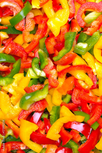 Fresh colorful  cut bell peppers texture for background