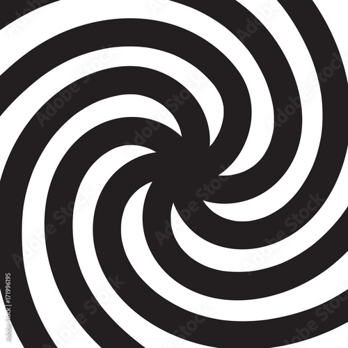 Wallpaper Mural Hypnotic spiral. Black and white psychedelic spiral. Vector Torontodigital.ca
