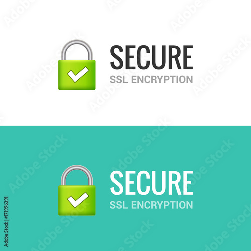Secure internet connection SSL icon. Isolated secured lock access to internet illustration design. SSL safe guard