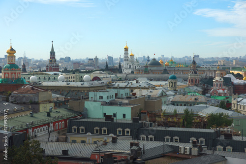 View of Moscow from the observation platform of the store "Children's World", September 2017