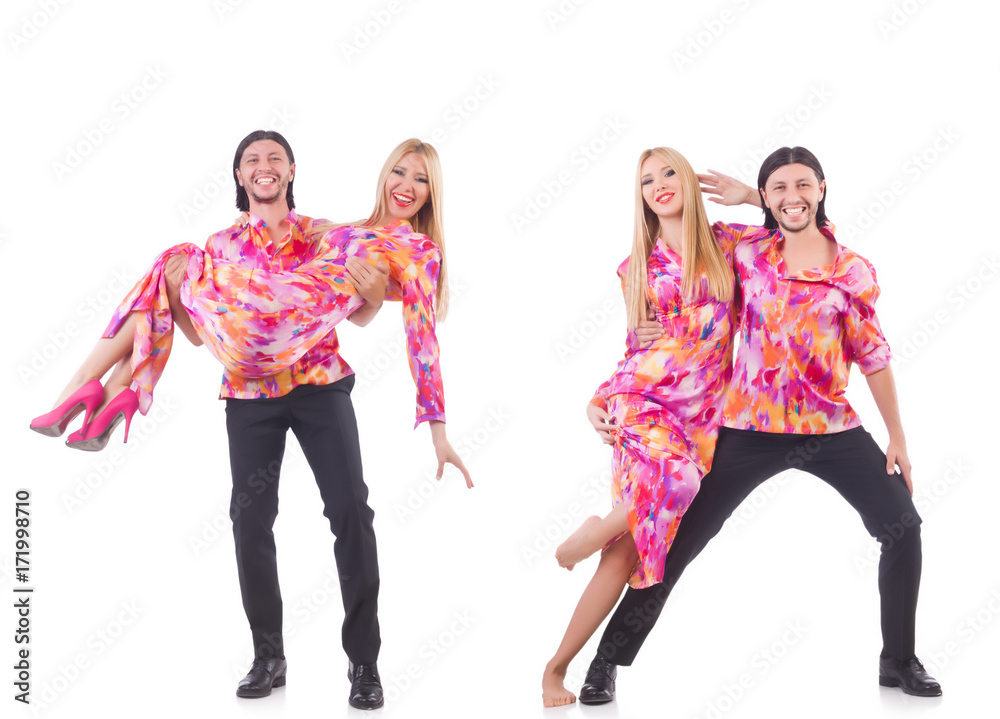 Obraz premium Pair dancing isolated on the white