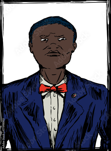 Sketch of Male Nation of Islam Member