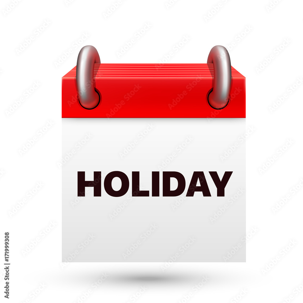 Paper calendar holiday, object on a white background . Vector illustration Paper calendar holiday, object on a white background . Vector illustration