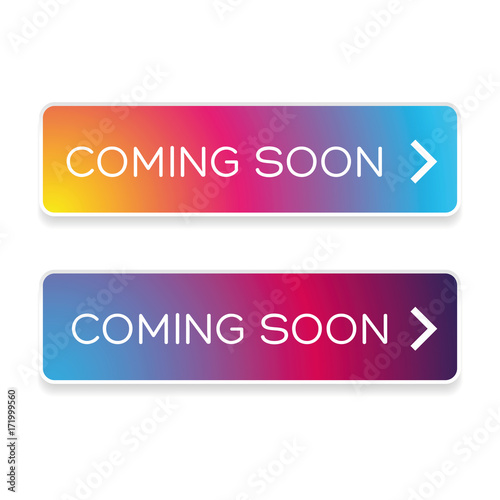 Coming soon button colorful