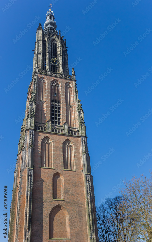 Medieval church tower Onze Lieve Vrouwetoren in Amersfoort