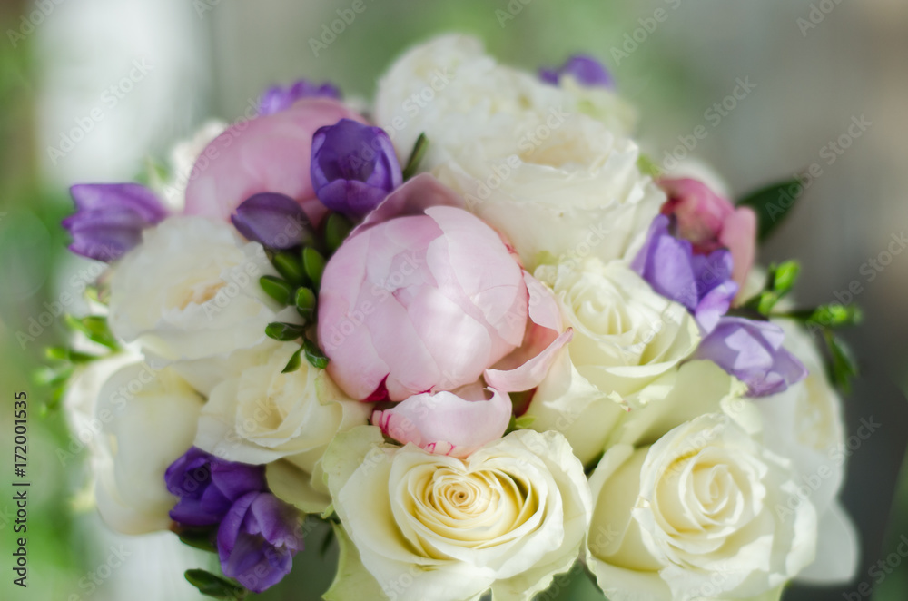 close up of wedding bouquet