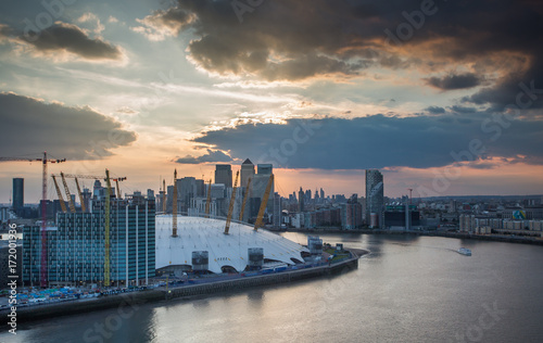 London city Canary Wharf skyline panorama