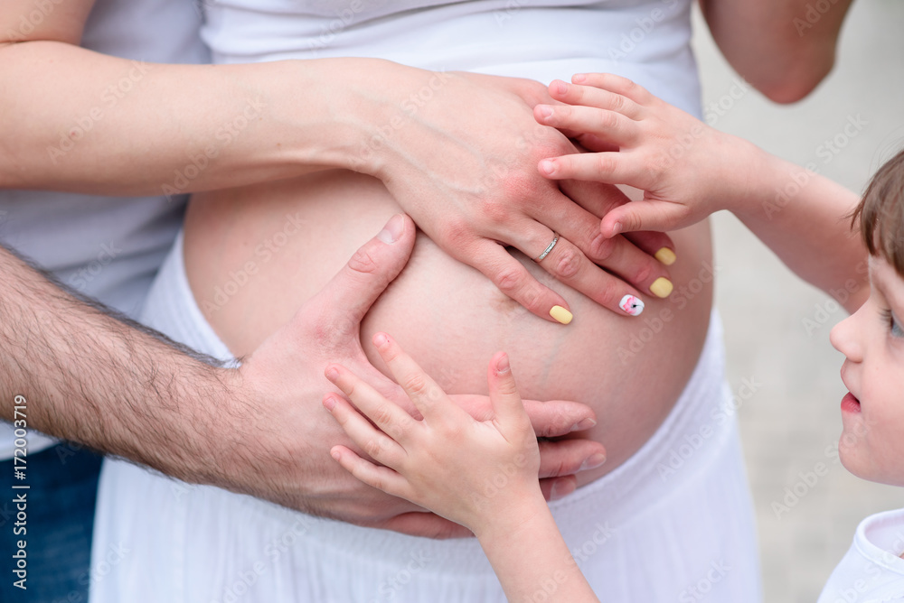 The hands of the family at pregnant. The hands of the family at pregnant.