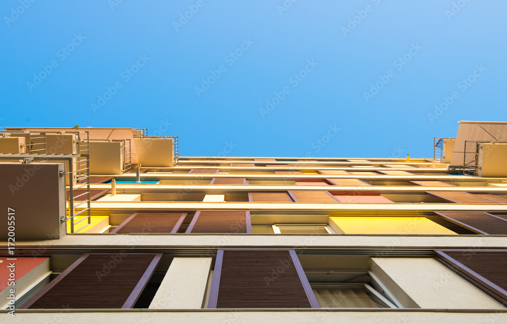 modern apartment with a blue sky modern apartment with a blue sky