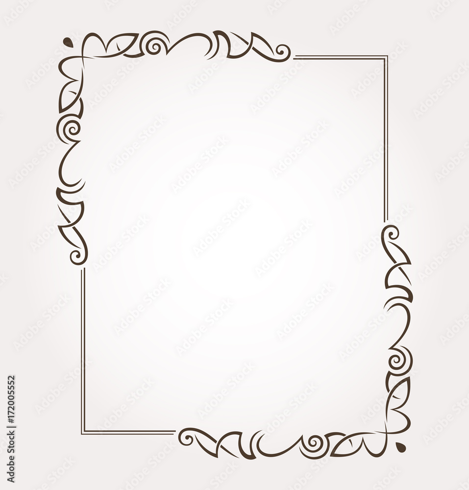 Calligraphic frame and page decoration. Vector illustration Calligraphic frame and page decoration. Vector illustration