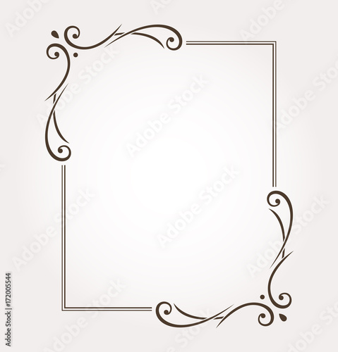 Calligraphic frame and page decoration. Vector illustration