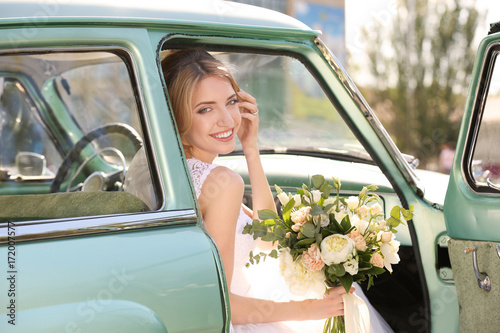 Beautiful young bride with ...